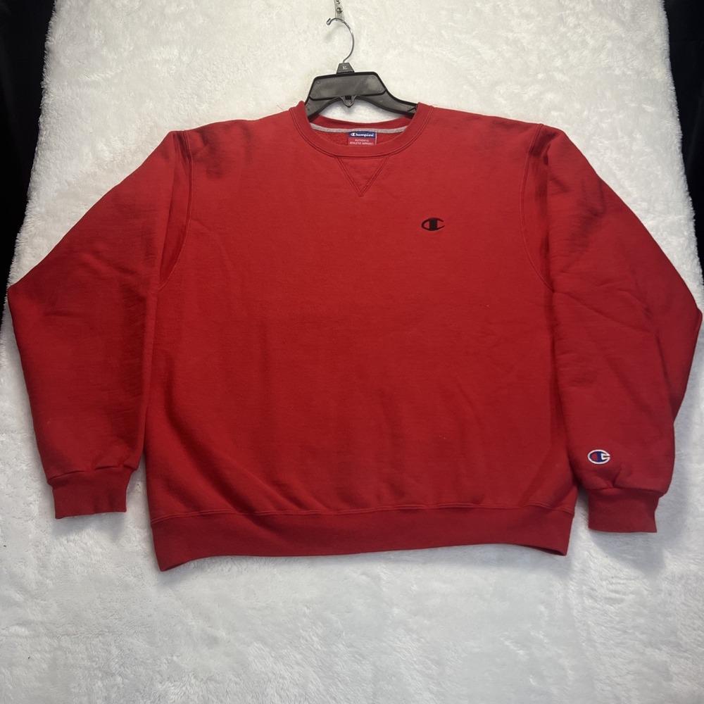 Champion Red Crewneck Sweater Sweatshirt Mens Size‎ Med Vintage